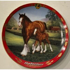 Budweiser Vintage Collector Plate Proud Heritage Clydesdales 8.25in Americana